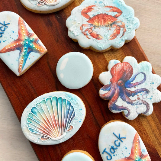 Personalised Under the Sea Birthday Cookies (8pc)