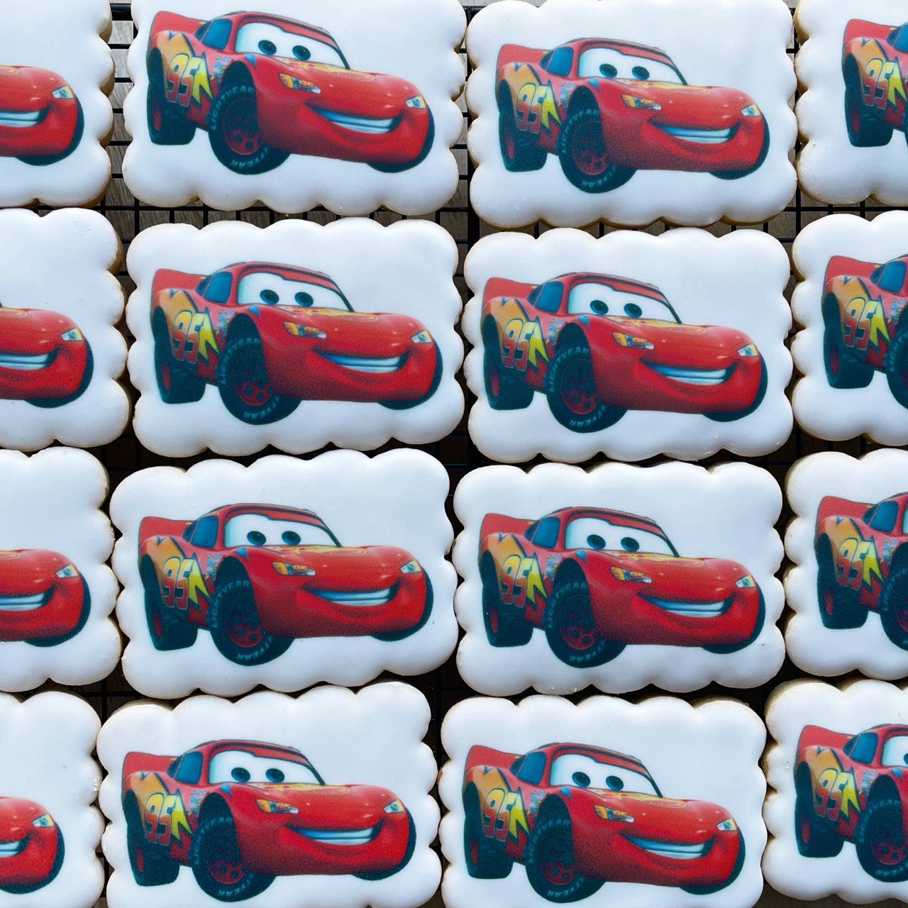 Lightning McQueen Birthday Cookies (8pc) / Decorated Cookies