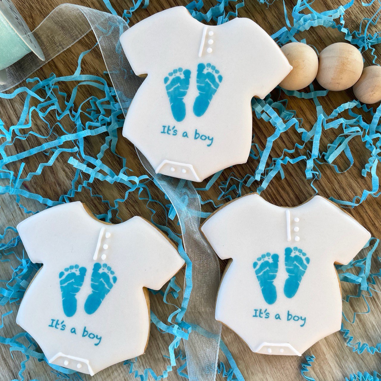 Gender Reveal Cookies (It's a boy) 8pc / Decorated Sugar Cookies