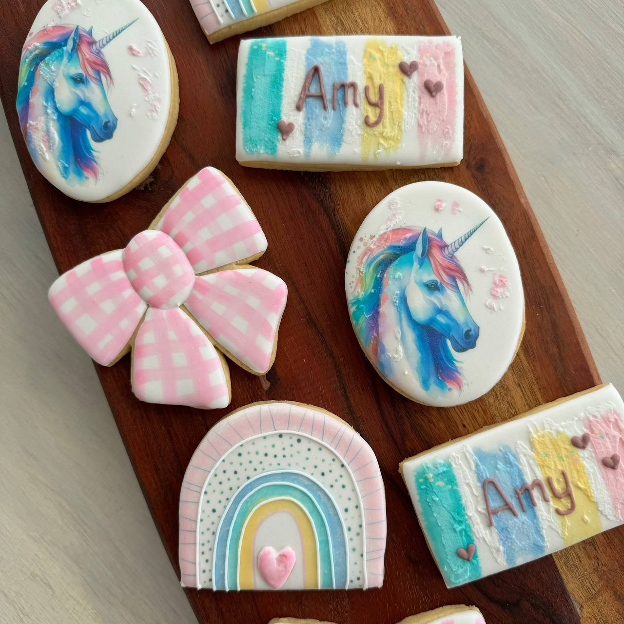 Personalised Unicorn Themed Birthday Cookies (8pc)/ Custom Cookies Gift Box